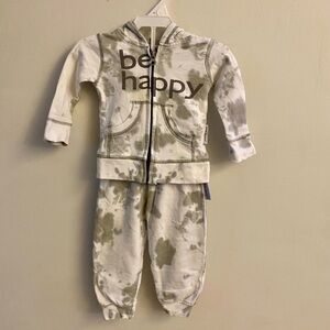 “Be Happy” Baby Tie-Dye Hooded Tracksuit